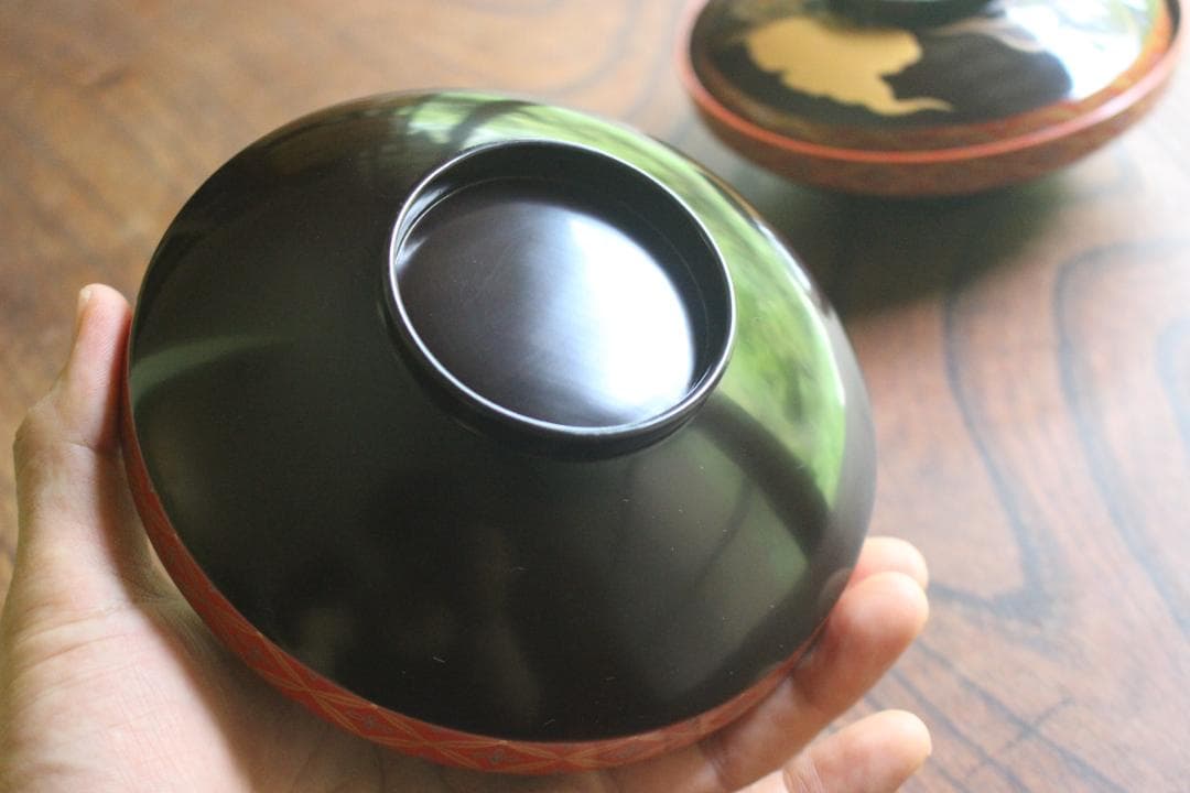 時代逸品！極上七宝文縁に優美な金銀雲蒔絵の映えるお椀2点（検輪島塗蒔絵椀雑煮椀