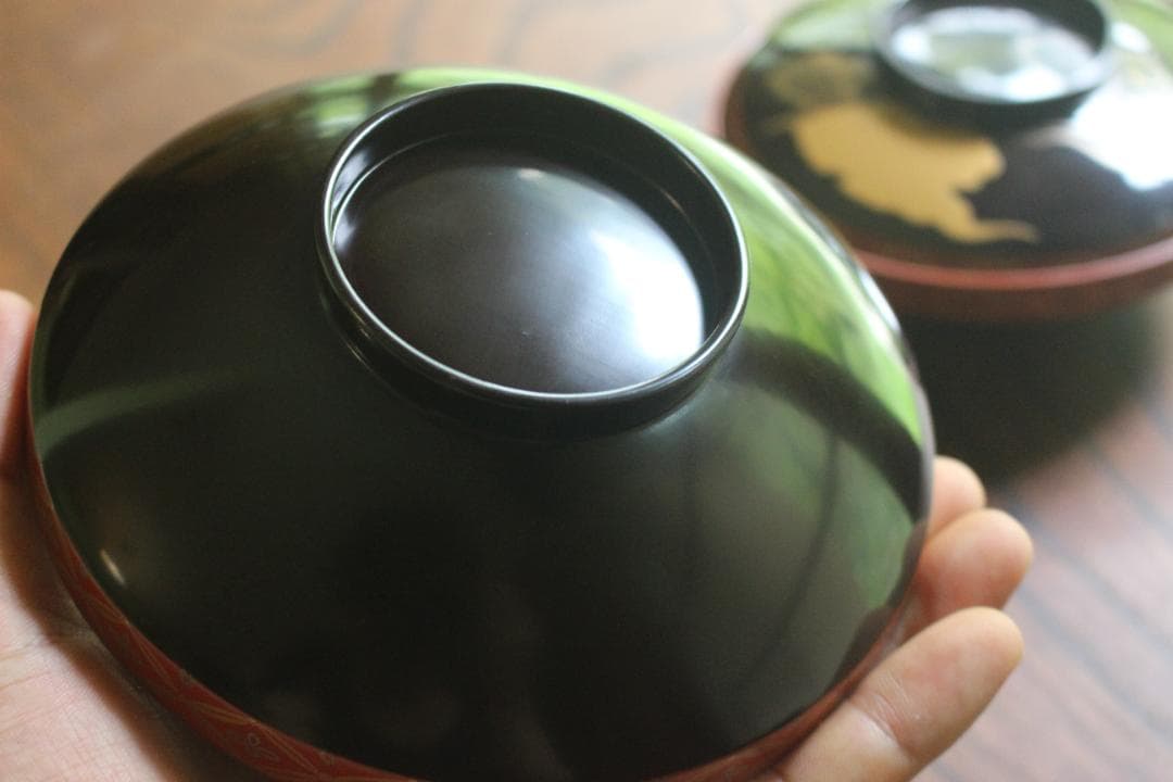 時代逸品！極上七宝文縁に優美な金銀雲蒔絵の映えるお椀2点（検輪島塗蒔絵椀雑煮椀