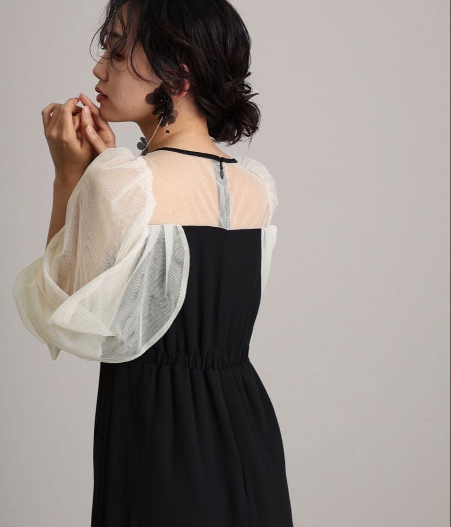 atlo ワンピース ドレス チュール オフショルダー フォーマル Mサイズ