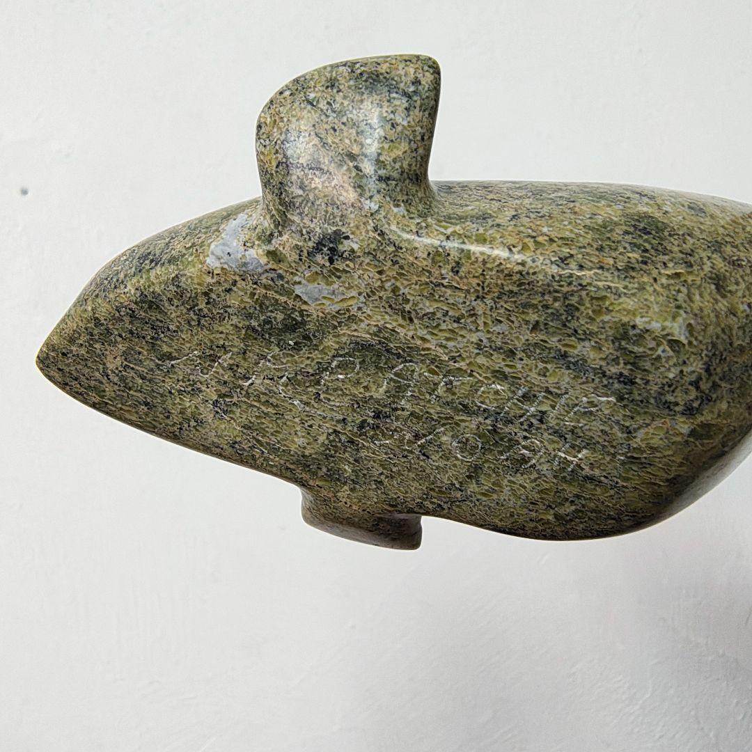 【Napatchie Noah】彫刻 イヌイットアート 石彫 ホエール オブジェ