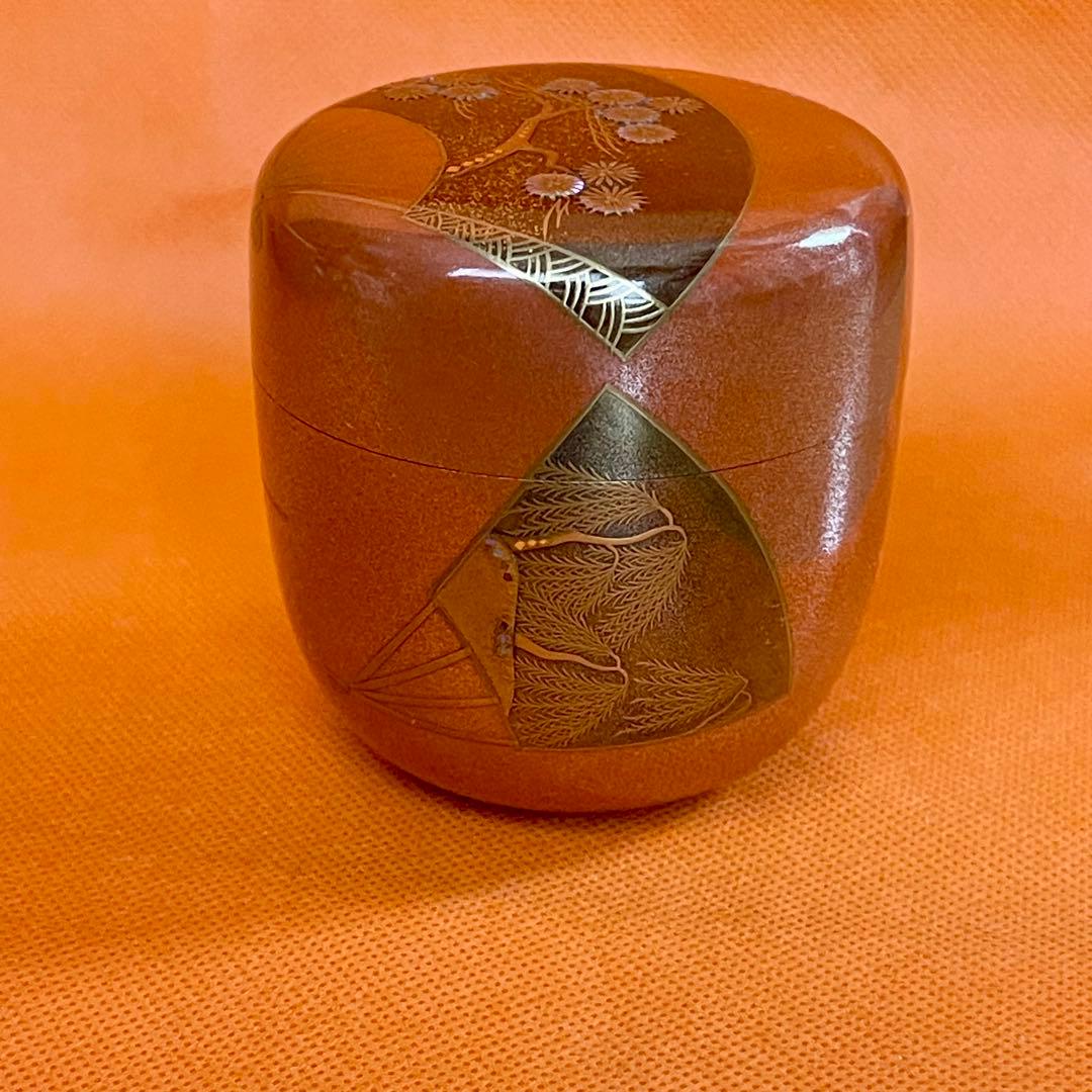 棗　扇面唐松蒔絵　秀山