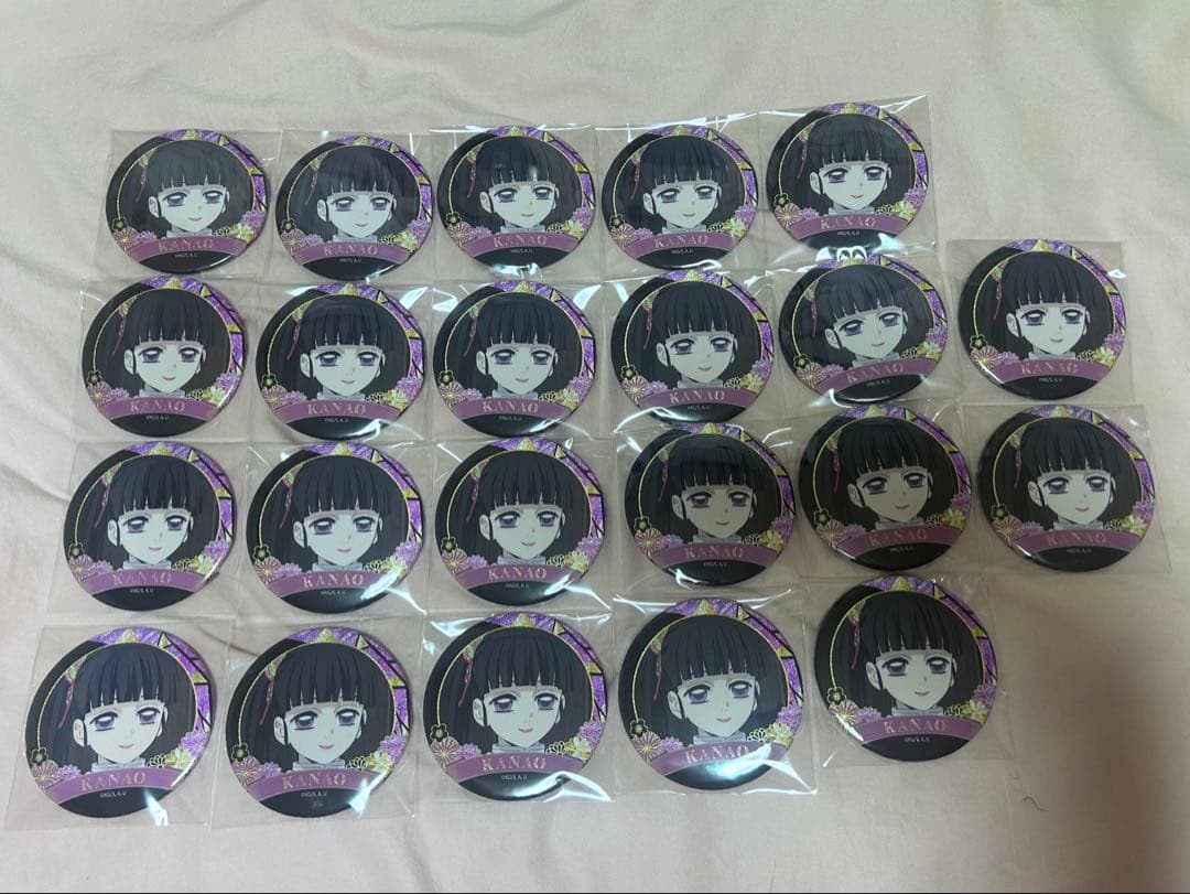 ヲ*様 鬼滅の刃 螺鈿風シリーズ 缶バッジ Vol.4 栗花落カナヲ 22個 ま