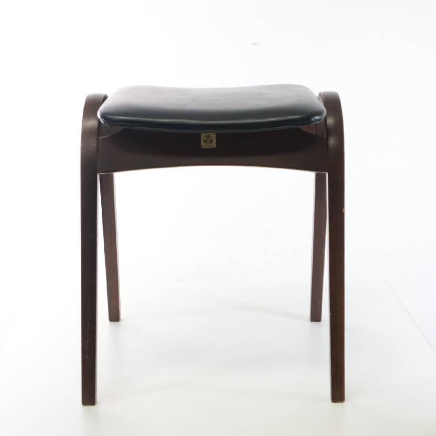 秋田木工 IDC大塚 No.202 剣持勇 スタッキングスツール 黒 PVC➈