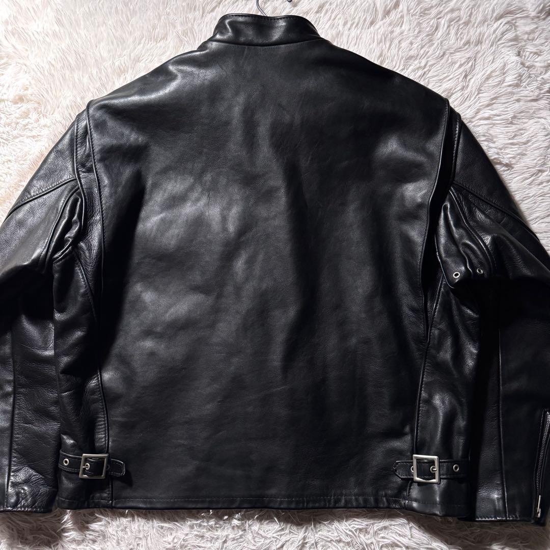 美品/50サイズ✨schott ライダースジャケット　641 黒　本革　レザー