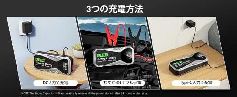 ジャンプスターター スーパーコンデンサ 12V車バッテリー スーパーキャパシタ