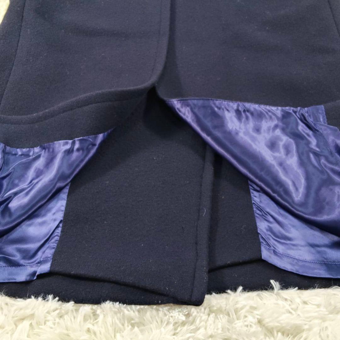 ラルフローレン マキシ丈 ダブルチェスターコート ウール ネイビー 美品