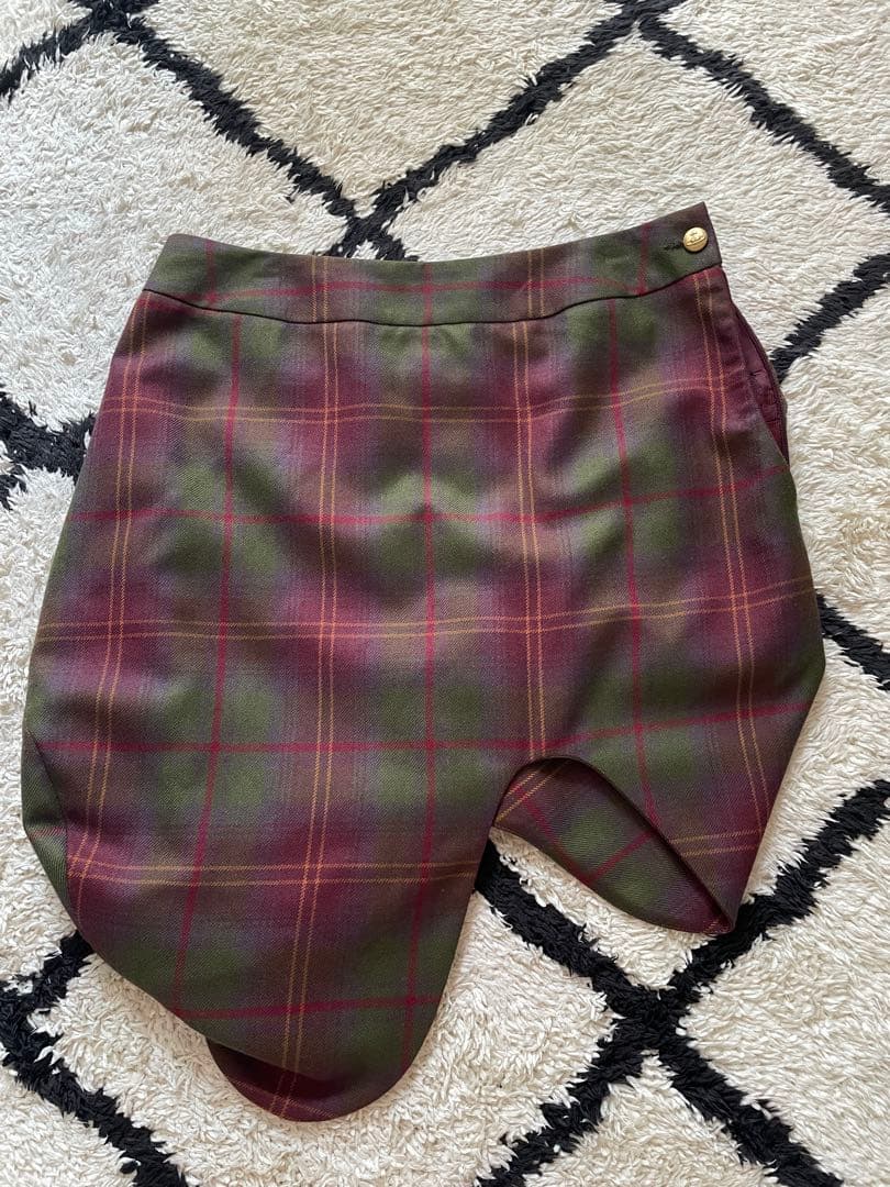 vivian westwood緑と赤のチェック柄タイトスカート