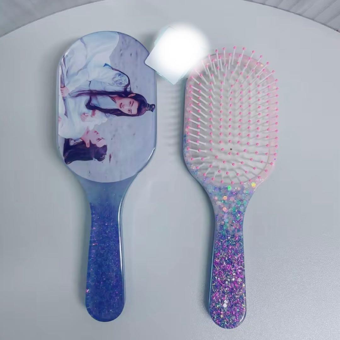 肖戦 王一博 超大レジンエアークッション付きヘアブラシ　4点セット❣️0109