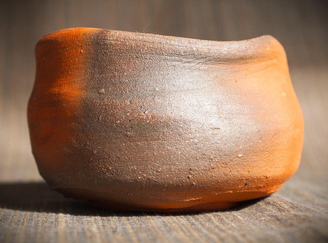 人気作家★中村和樹【師：中村真・中村六郎】★備前【窯変】ぐいのみＡＡ★共箱・布