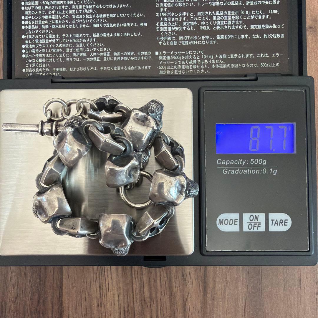 クレイジーピッグ　スカルリンクブレスレット