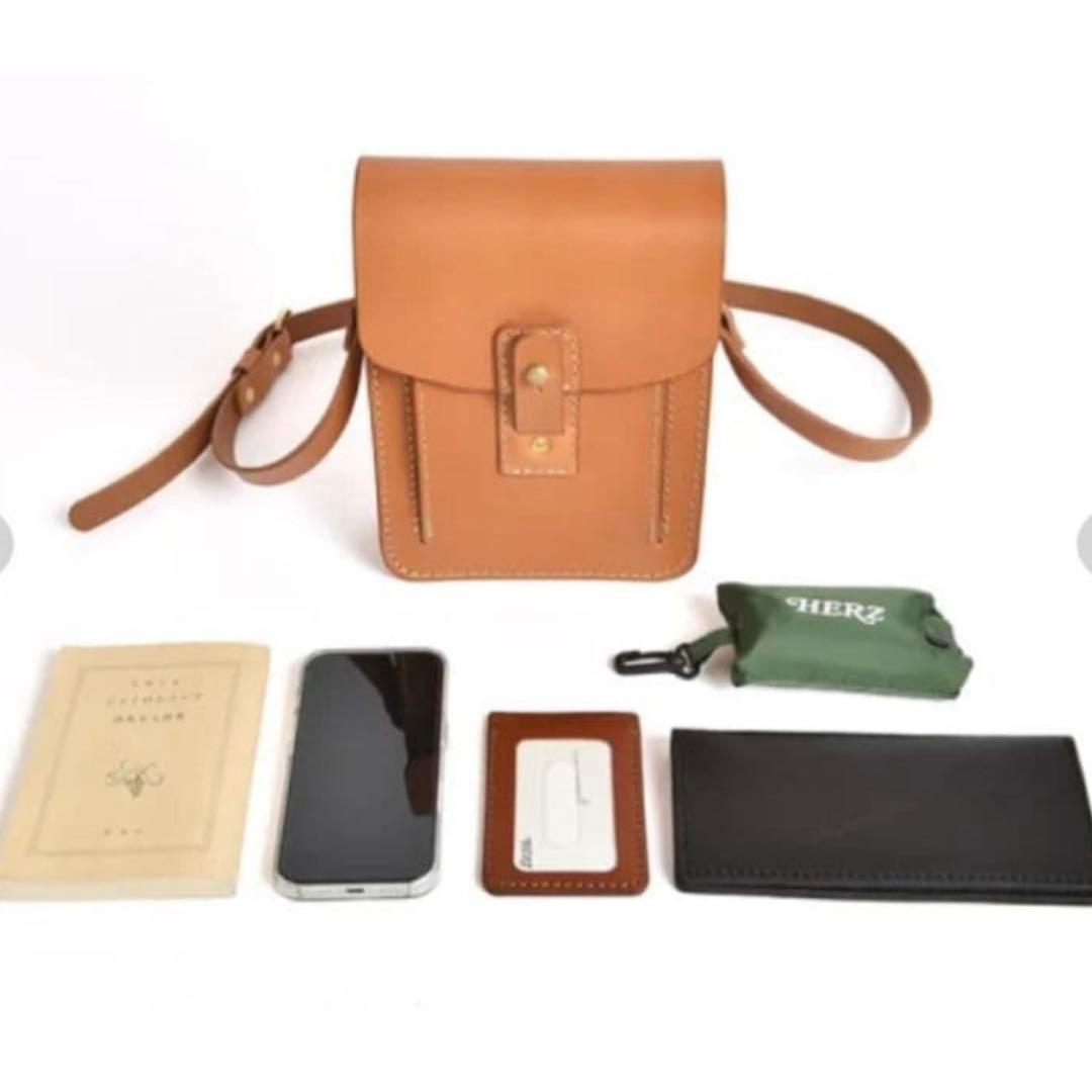 【極美品】HERZ ヘルツ　アラスカ　キャメル　お散歩ショルダーM 限定革