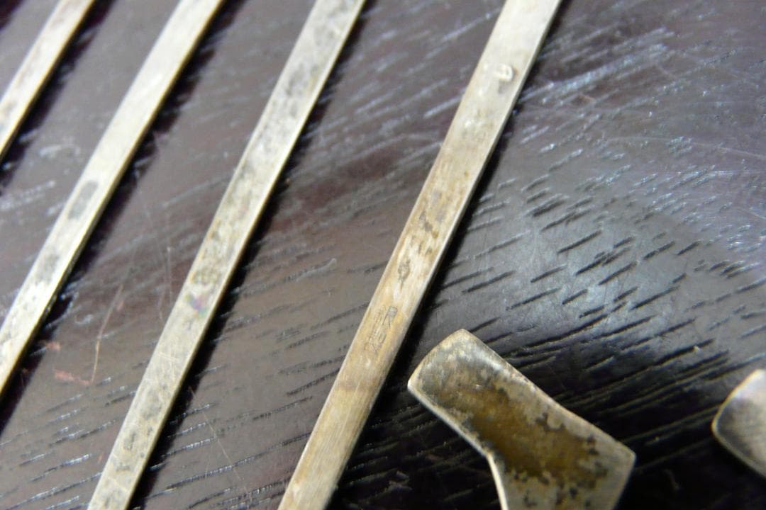 銀製 菓子切 菓子楊枝 18本 85.5g 銀食器 銀細工