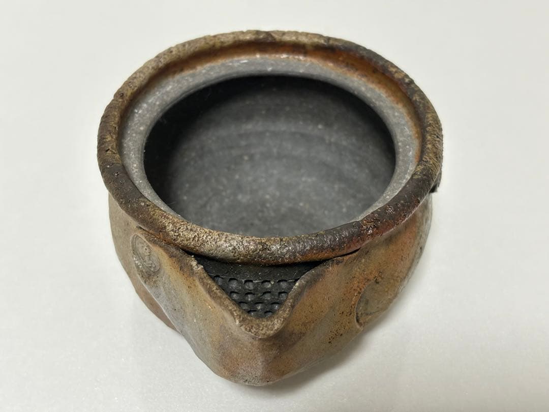 ⑯備前焼 宝瓶 登り窯 蟹 カニ かに 手びねり 急須