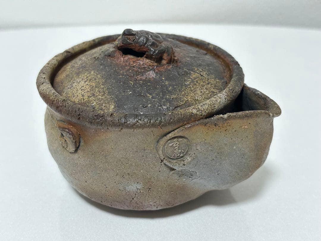 ⑯備前焼 宝瓶 登り窯 蟹 カニ かに 手びねり 急須