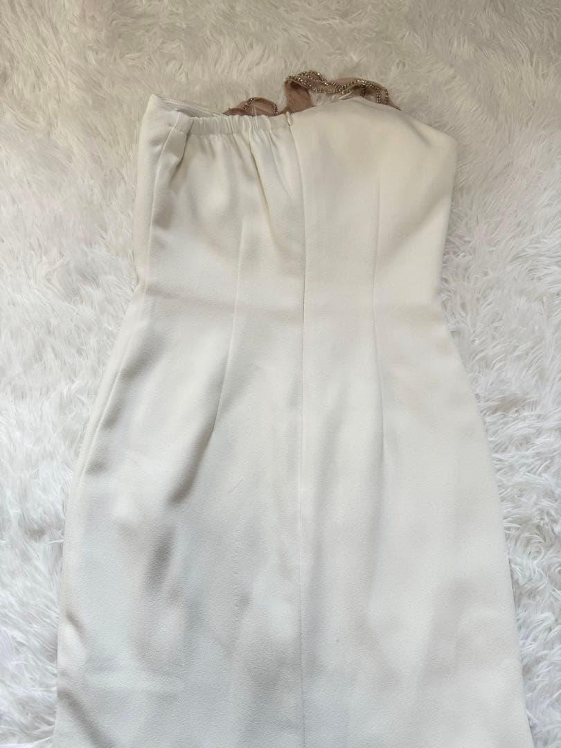 ROBE de FLEURS Glossy スリット　白　M ロングドレス