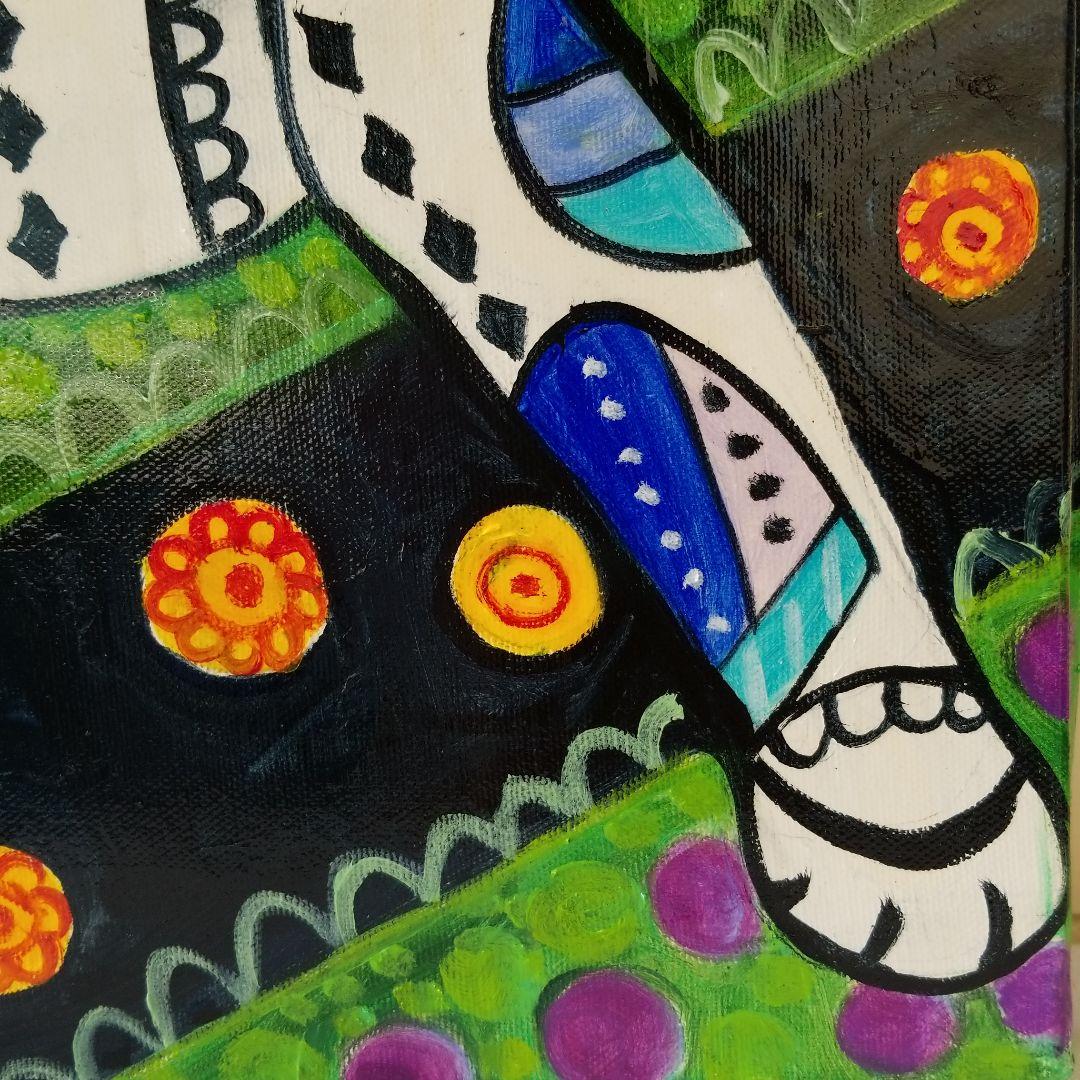 油絵　専用　カラフルになったやんちゃねこ