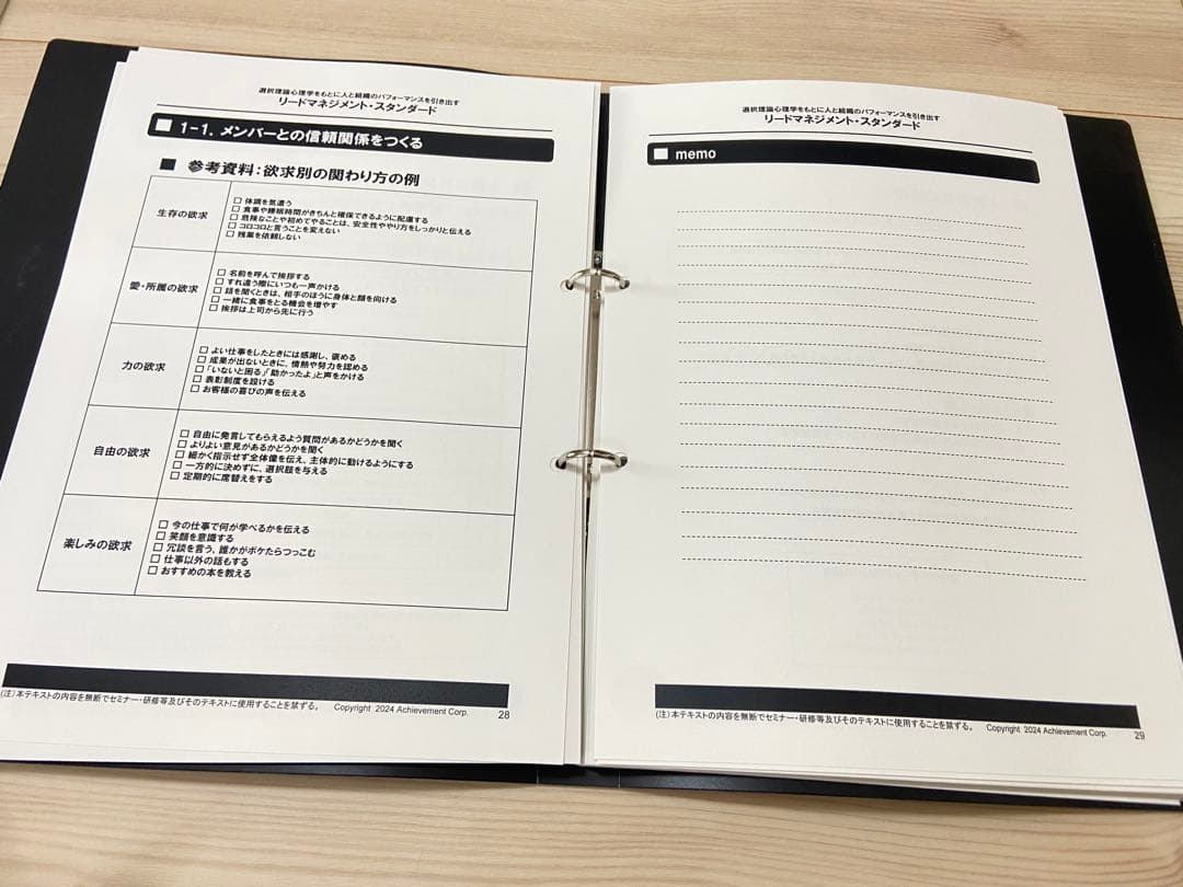 アチーブメント　リードマネジメントセミナー受講テキスト