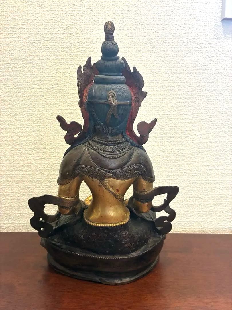 チベット　ネパール　無量寿仏坐像　仏像　金銅仏