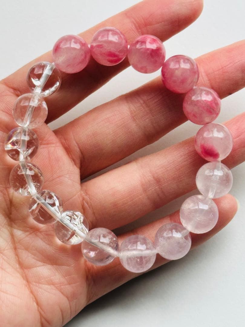 ユニドロブレスレット　ピンク系　16センチ