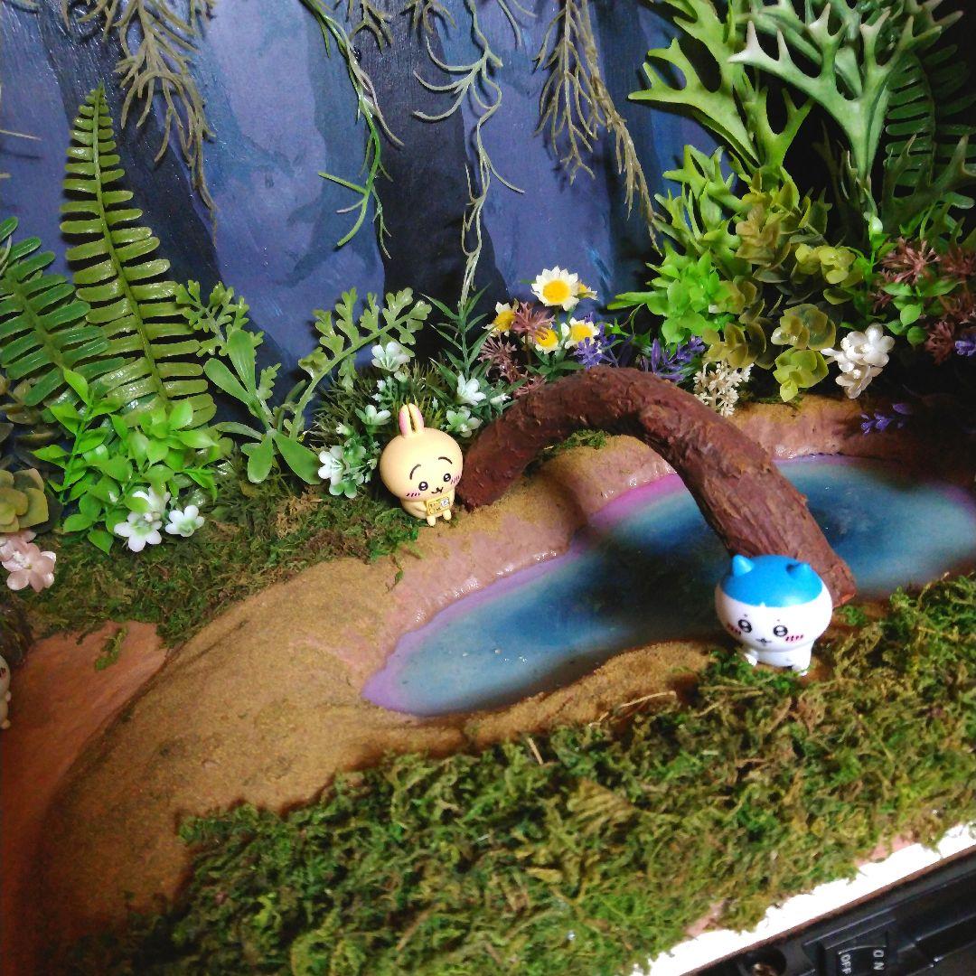 ジオラマ ちいかわの森 ライトアップ付き 特大サイズ ミニチュアハウス 箱庭