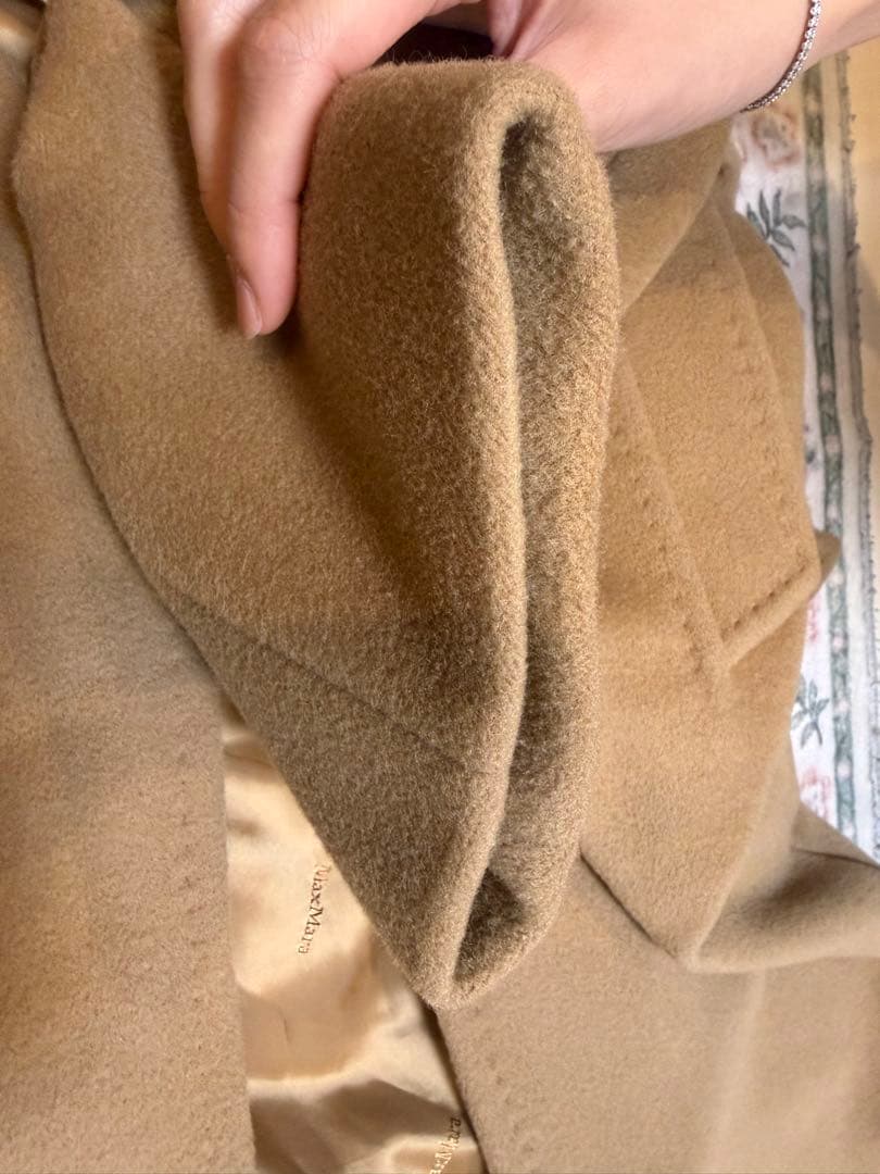 美品✨マックスマーラ 銀タグ 100%ウール チェスターコート 比翼 キャメル