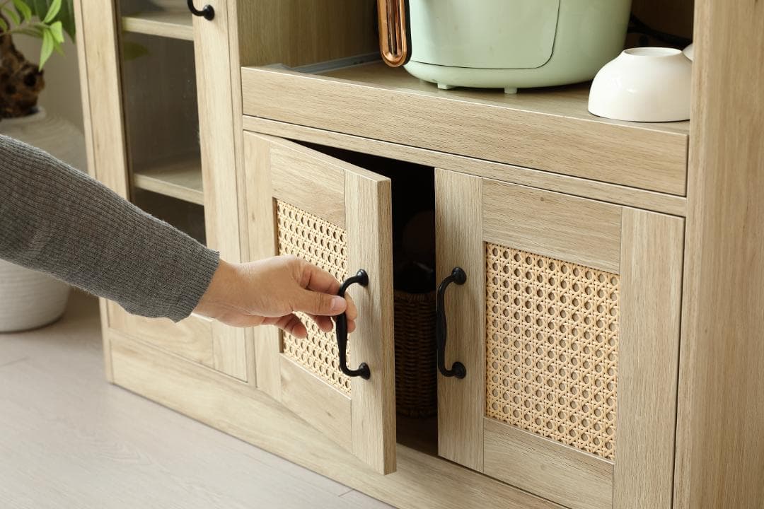 キッチンカウンター 食器棚 キッチンキャビネット レンジ台 　NATURAL