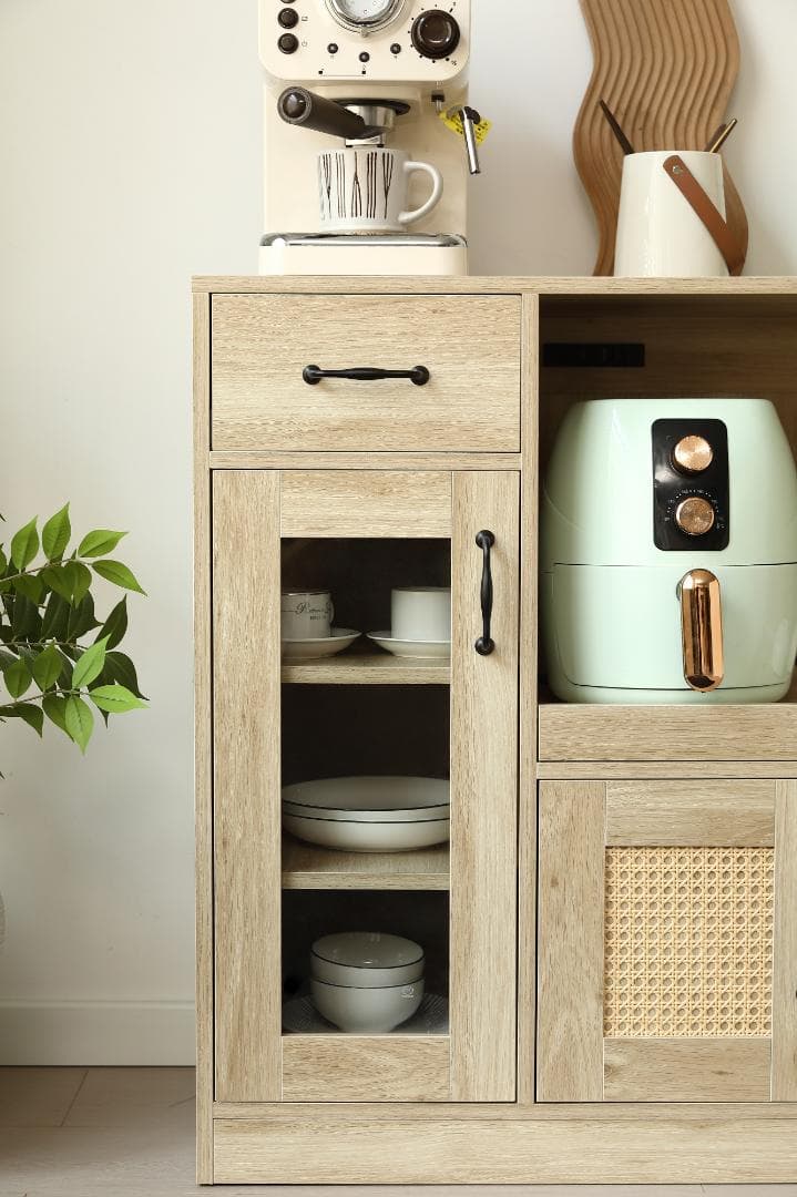 キッチンカウンター 食器棚 キッチンキャビネット レンジ台 　NATURAL