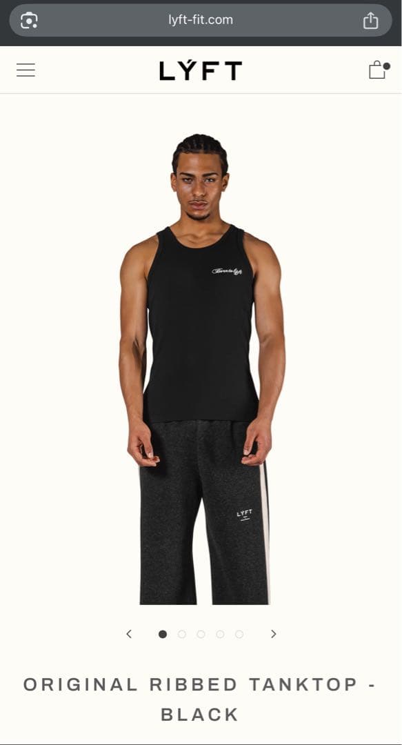LYFT オリジナルリブタンクトップ XL ブラック