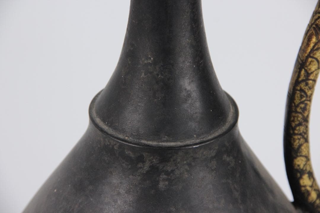 古美術 古銅 鍍金 竜首 水瓶 胡瓶 浄瓶 国宝法隆寺献納御物写 ED11-28