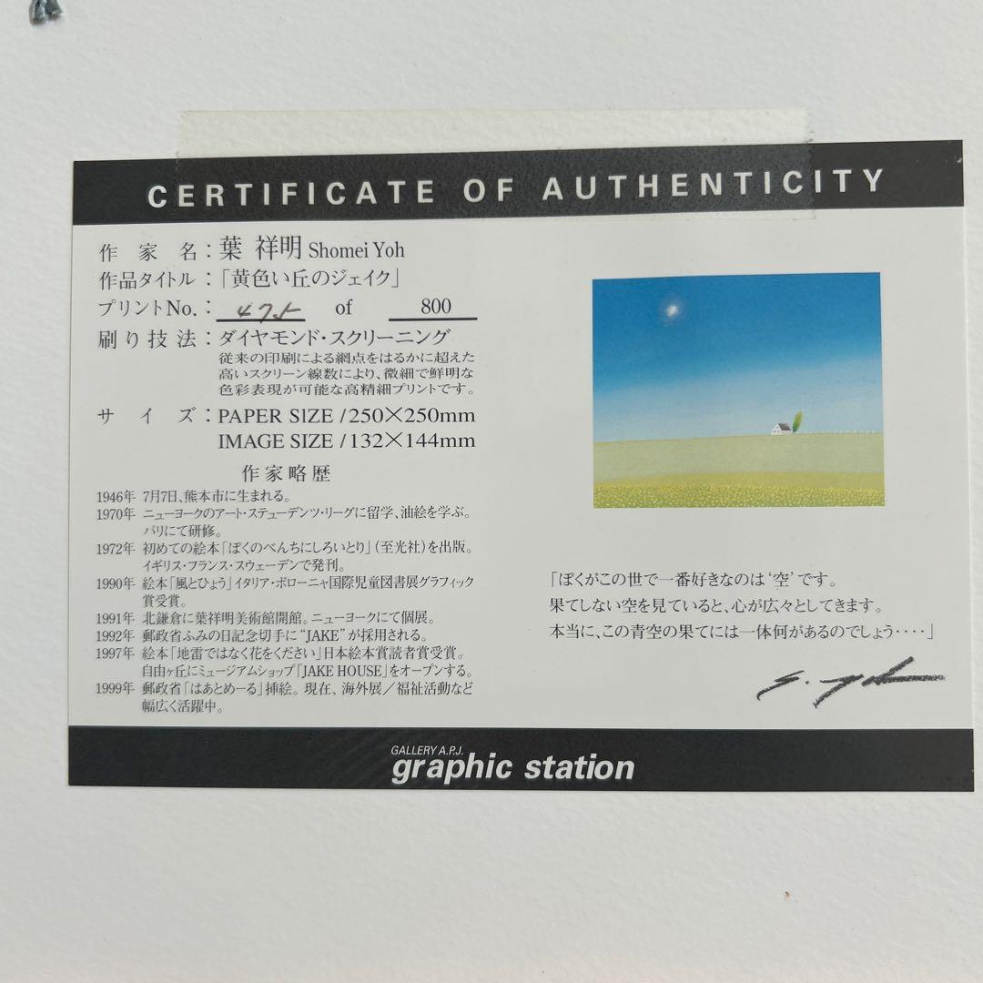【額絵】葉祥明　丘の上のジェイク　ダイヤモンド スクリーニング