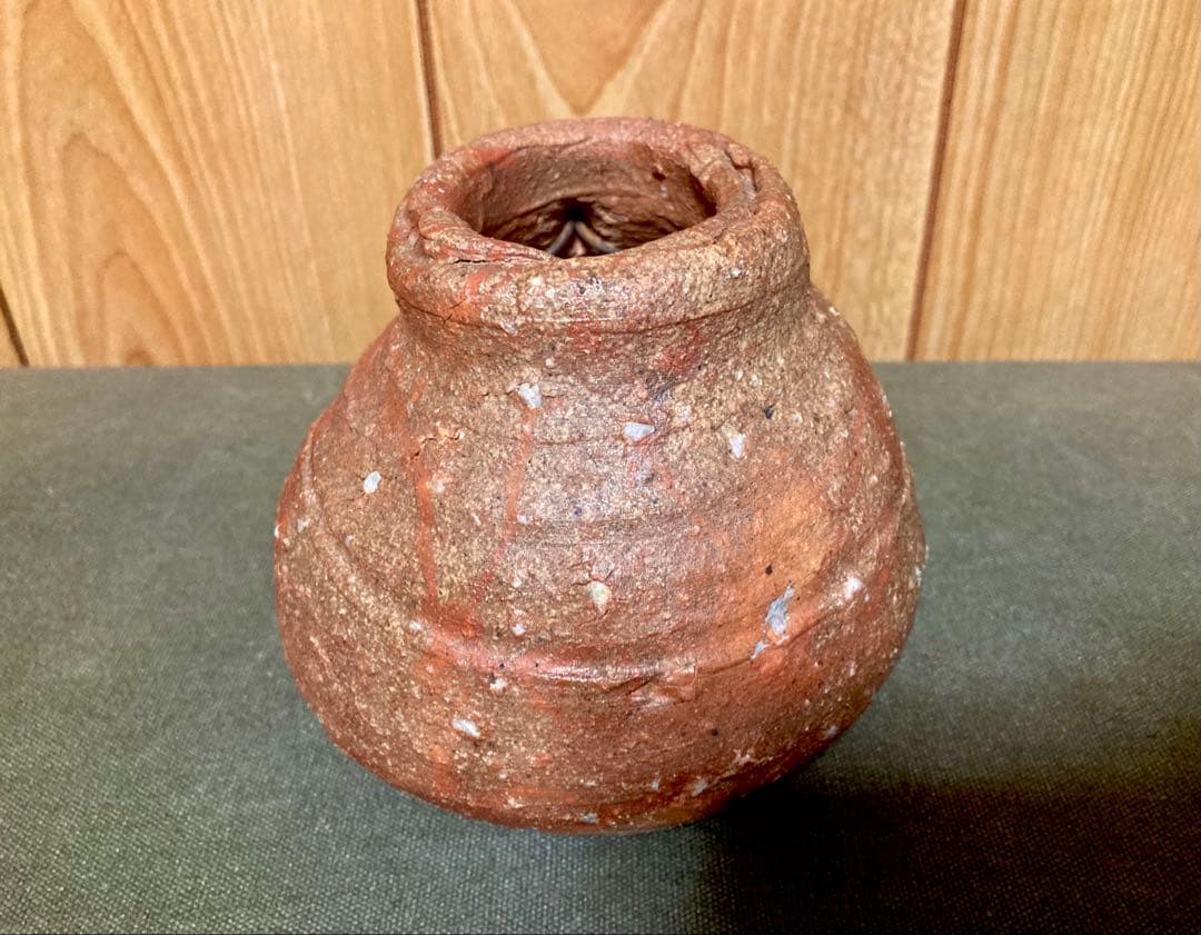 本物保証 辻村史朗 蹲 うずくまる　掛け花入れ 壺 (検索 細川護煕 内村慎太郎