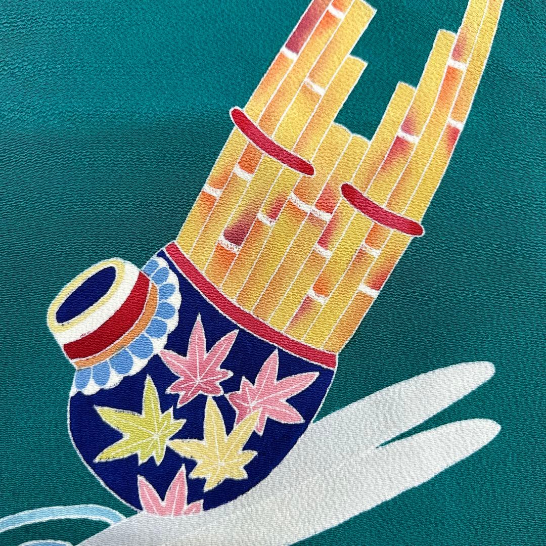 逸品 手描き友禅 和楽器 桐 振袖 作家物