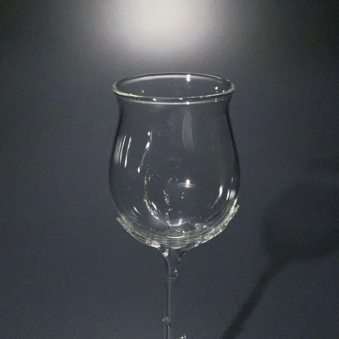 【美品】アンティークグラス　バラ　飾り　R1333ダI