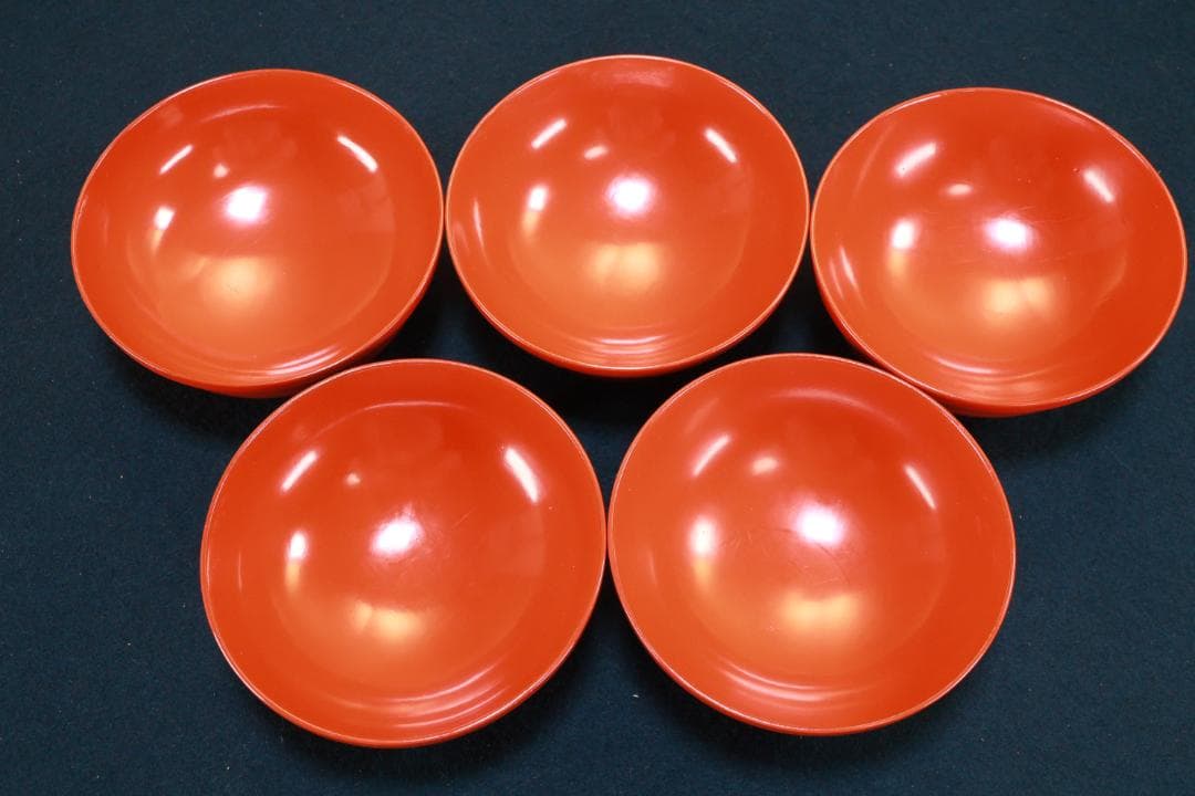 時代漆器　輪島塗　松竹梅蒔絵 　吸物椀　五客　塗椀　汁椀　木製　BJ073