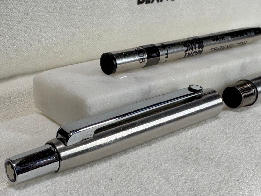 【新品同様】MONT BLANC 1990S シルバーボールペン　スリムライン
