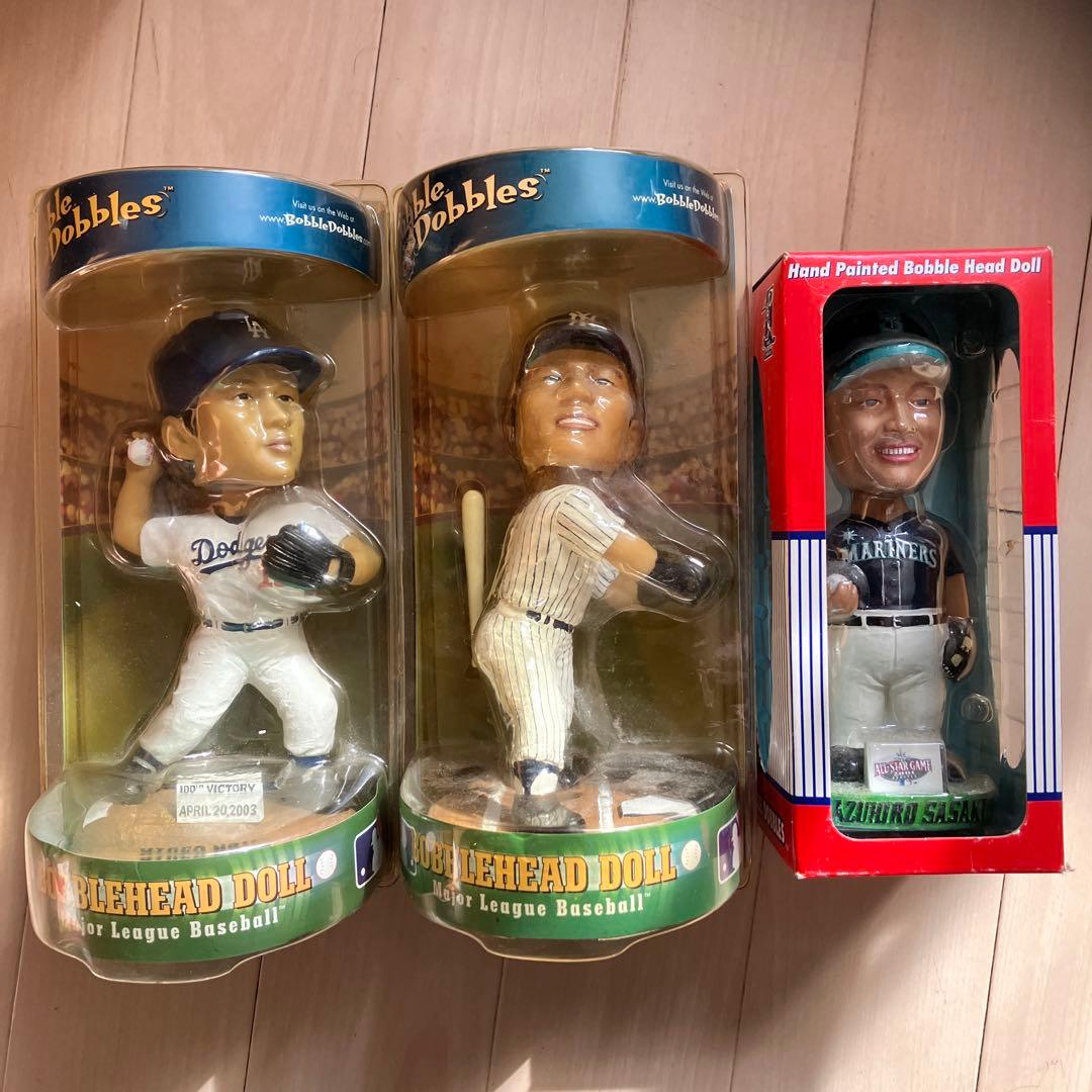 野茂英夫　松井秀喜　佐々木主浩　ボブルヘッド　メジャー　ドジャース　ヤンキース