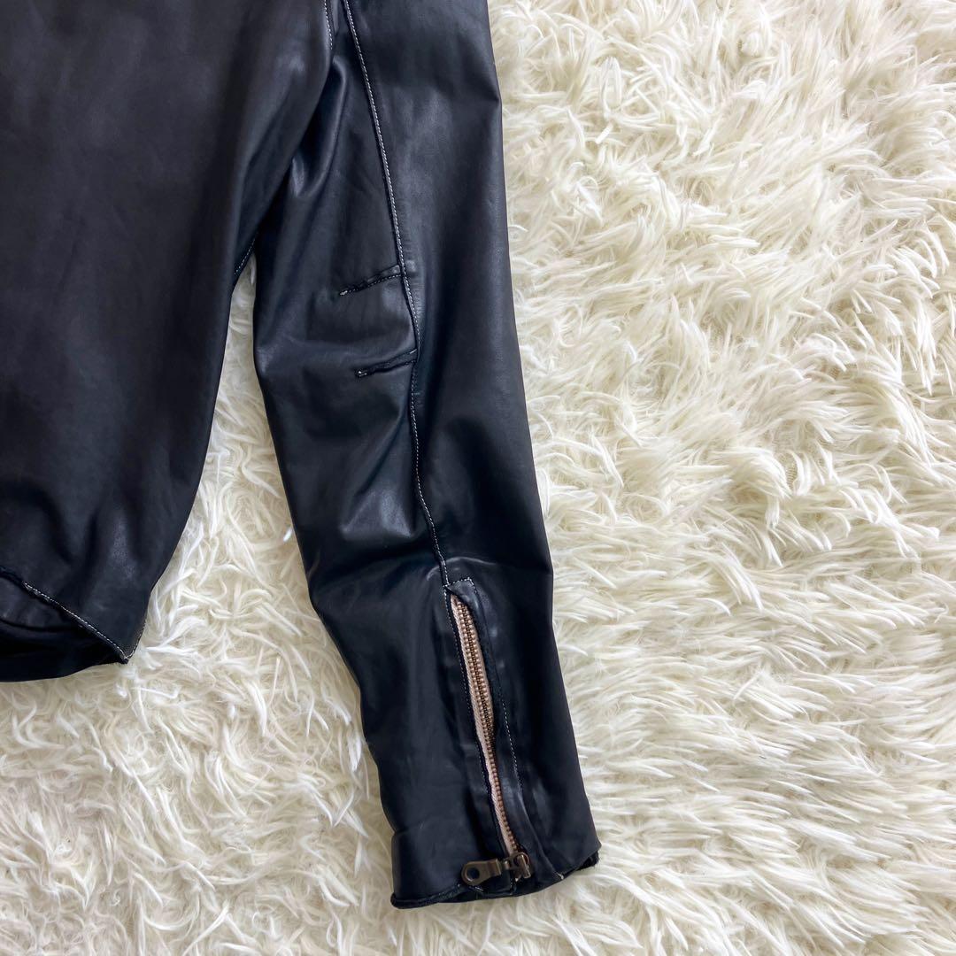 【美品】 Sisii シシ 本革 牛革 ライダースジャケット ステッチ