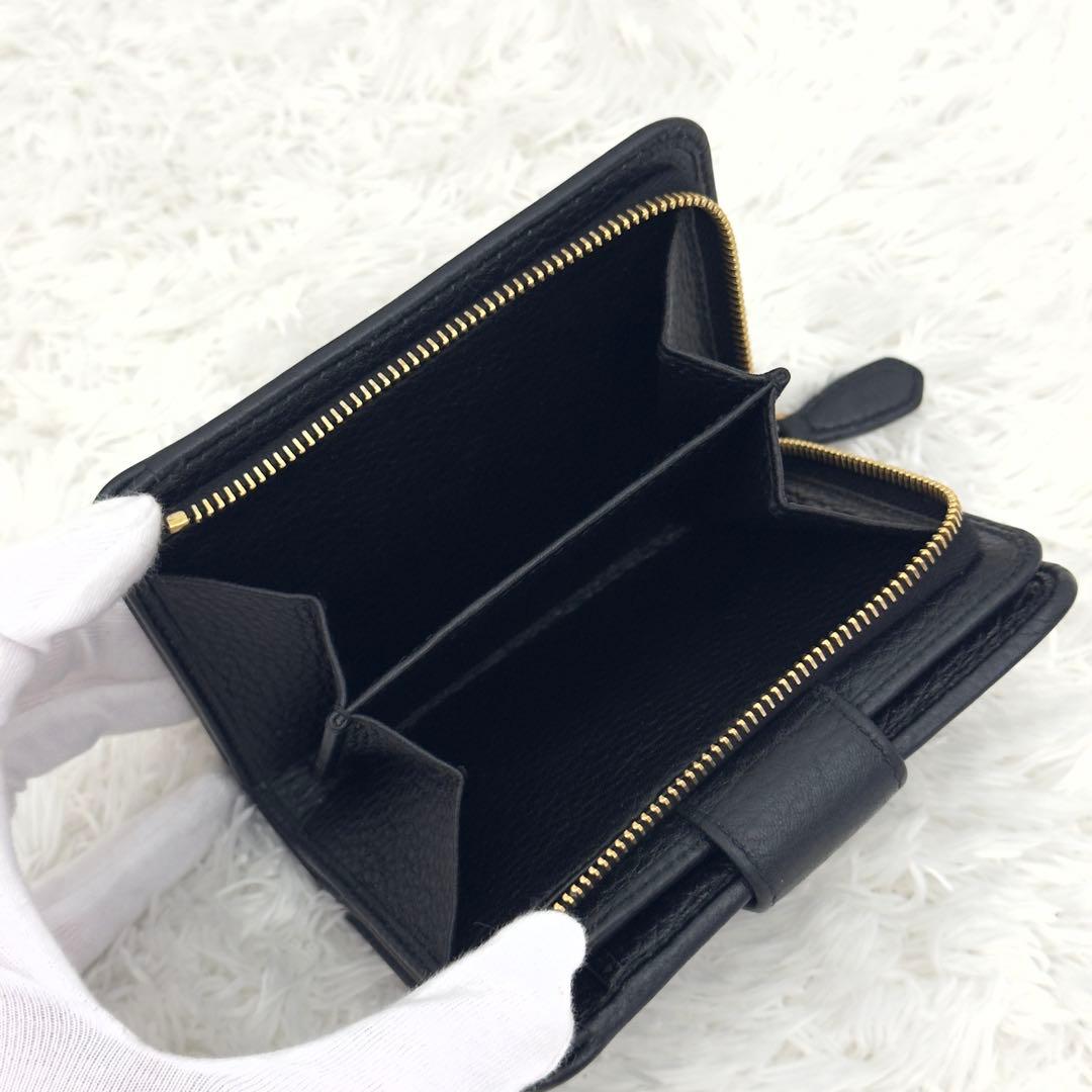 極美品⭐️RFID搭載 PRADA プラダ ヴィッテログレイン ブラック レザー