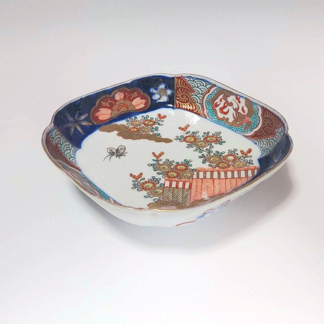 24-1261 古伊万里色絵金彩　変形皿