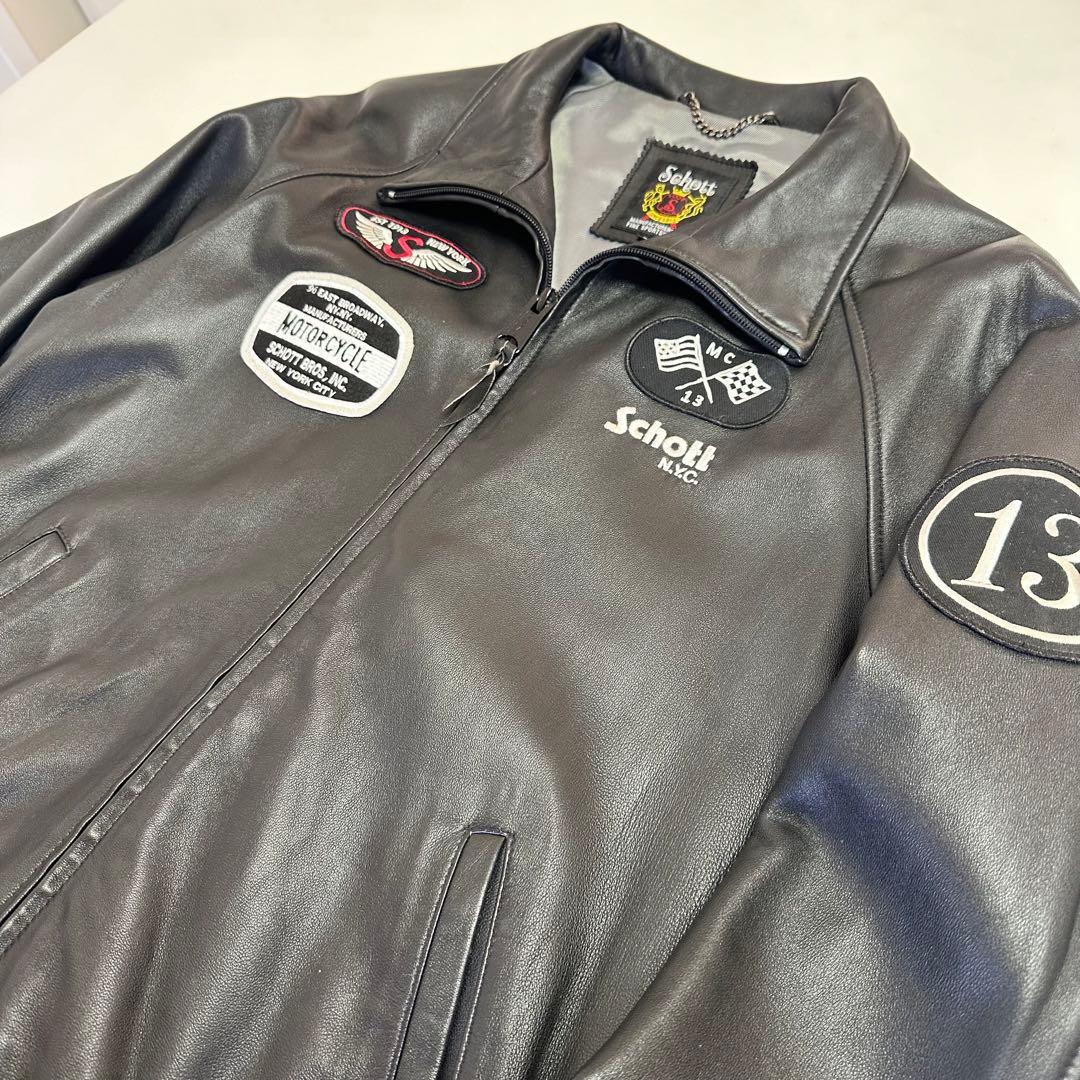 Schott レザージャケット 革ジャン ラムレザー XLサイズ 美品 限定品