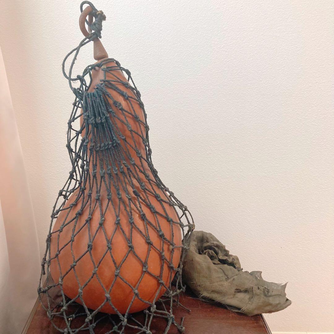 【超巨大】50cm 骨董品　ひょうたん　水筒　瓢箪　酒器 置物 煎茶飾