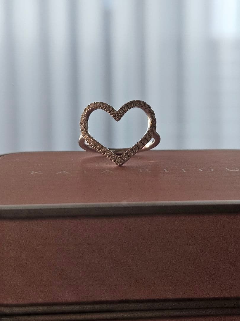 カジャビジュー　ハートリング　ホワイトゴールド　0.35ct　９号　WG