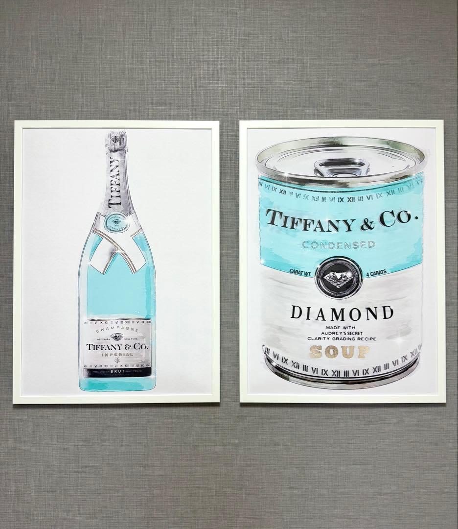 No.255フレーム付きキャンバスアート　ブランドアートポスター　Tiffany