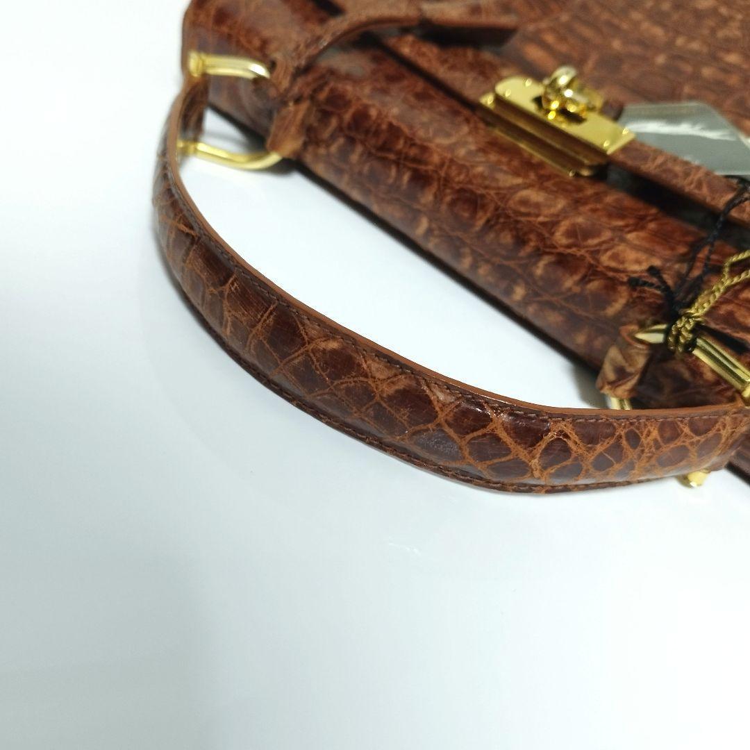 ほぼ未使用☆　Donna Elissa JRA　目地染め　クロコ　ハンドバッグ