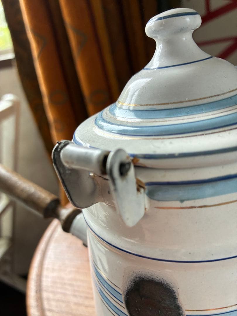 フランス　アンティーク　ホーロー　ポット　ショコラティエール　エトワール社　レア