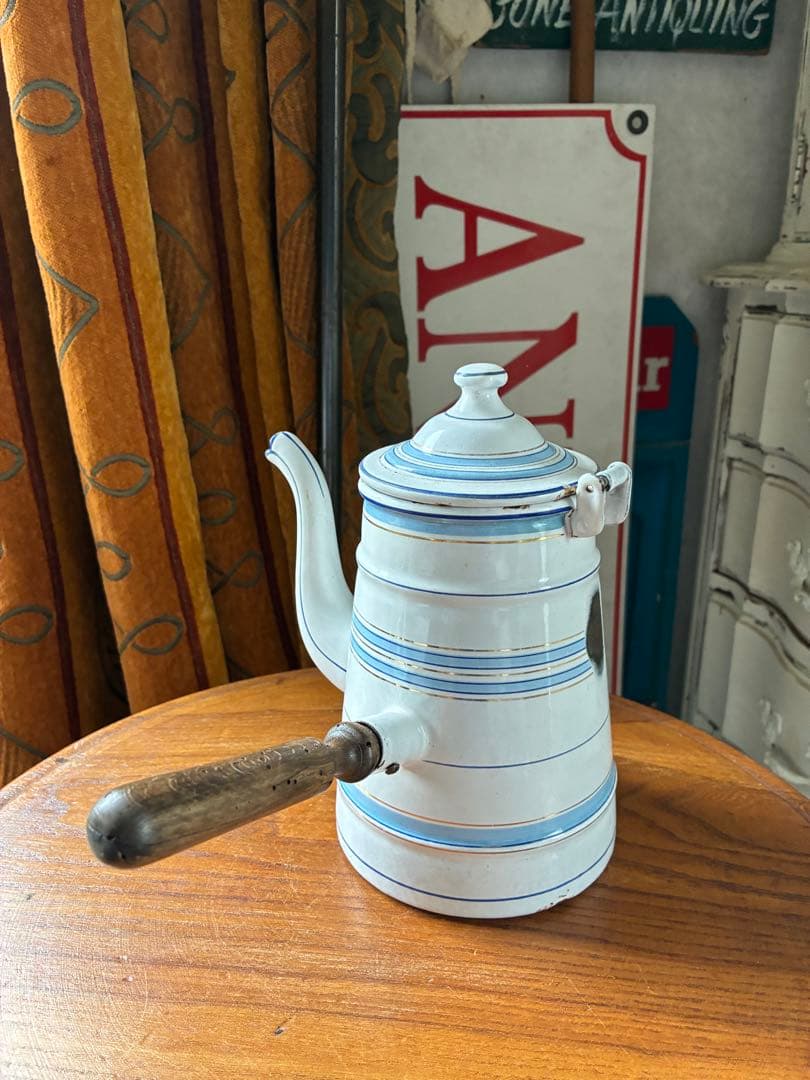 フランス　アンティーク　ホーロー　ポット　ショコラティエール　エトワール社　レア