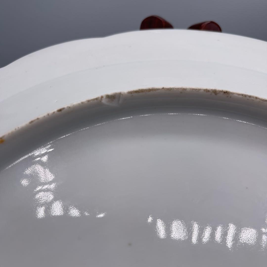 希少　幻の明治伊万里　精磁会社謹製　染付霊獣文ディナー大皿　金継ぎ有り