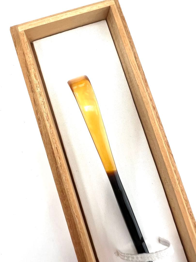 京都祇園　丹羽鼈甲店製　鼈甲茶杓 桐箱入り　未使用　貴重な極美品！