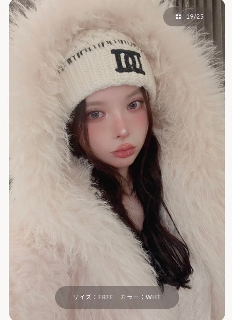 ダーリッチ　DDロゴバスケットニットビーニー　ホワイト　新品