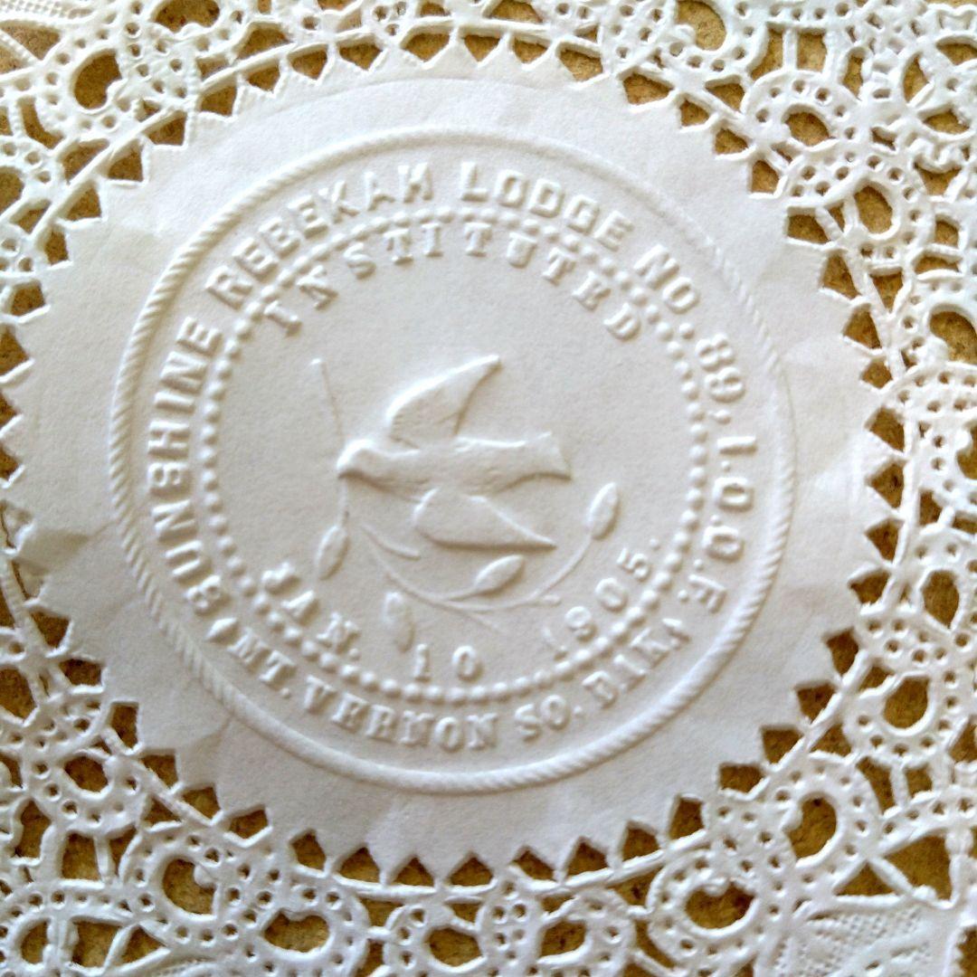 エンボス加工（鳥）　レースペーパー4インチ　５０枚